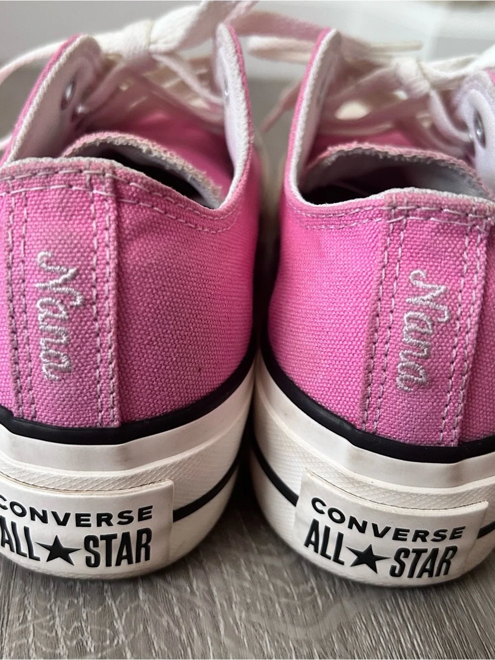 Converse Pink Low-Top Platform Canvas Sneakers